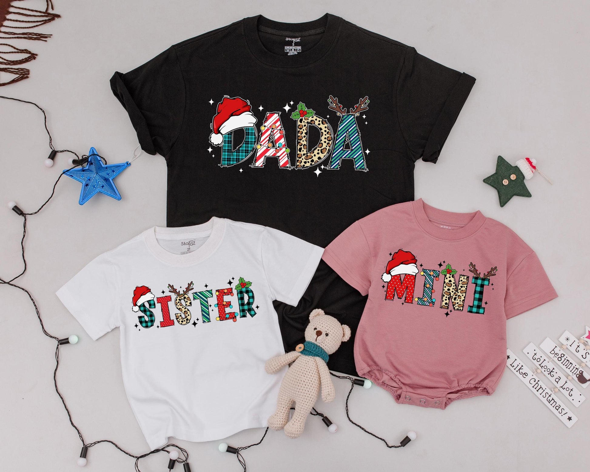Personalized Vintage Christmas Shirts, Matching Family Holiday Outfits