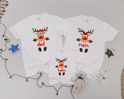 Personalized Vintage Reindeer Family Shirts - Custom Christmas Gift