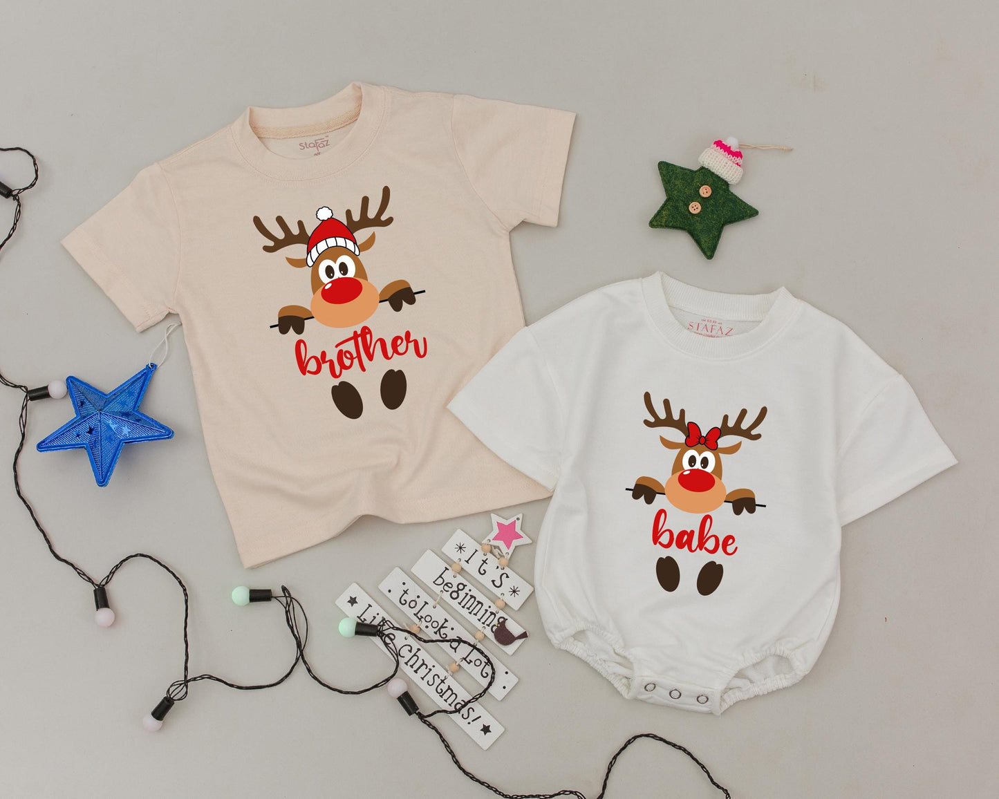 Personalized Vintage Reindeer Family Shirts - Custom Christmas Gift