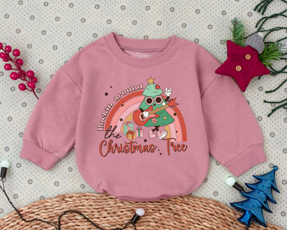 Vintage Christmas Tree Romper: First Christmas Baby Outfit Gift