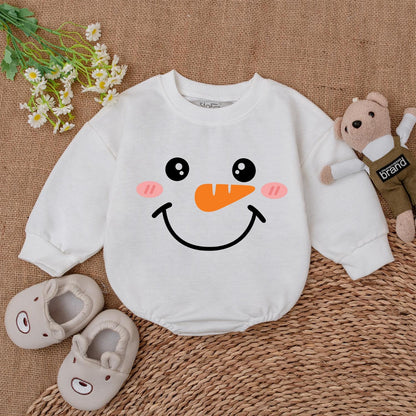 Festive Snowman Baby Romper: Stylish Holiday Bodysuit Gift Idea