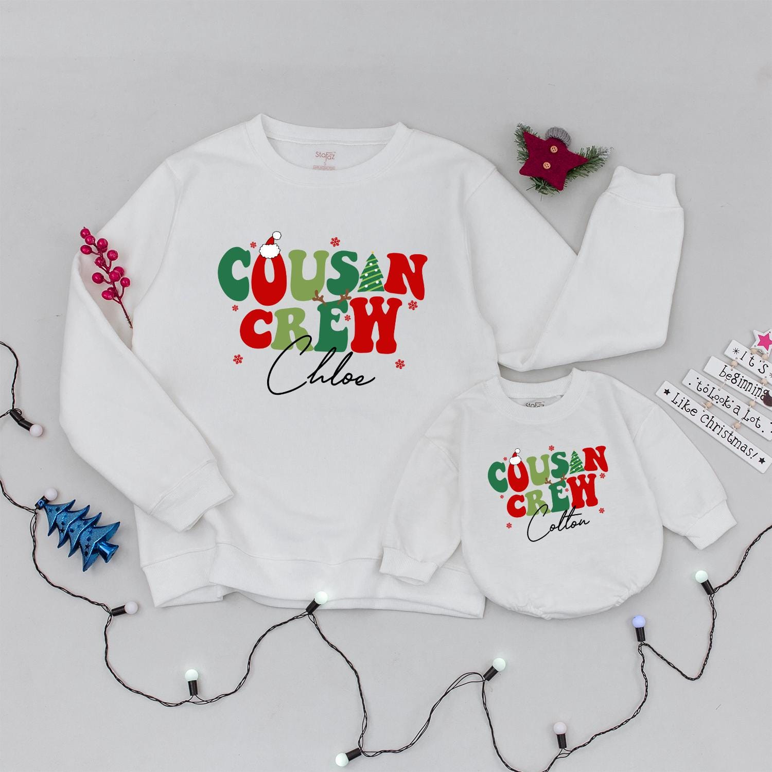 Cozy Cousin Crew Christmas Sweaters: Family Matching Holiday Gifts