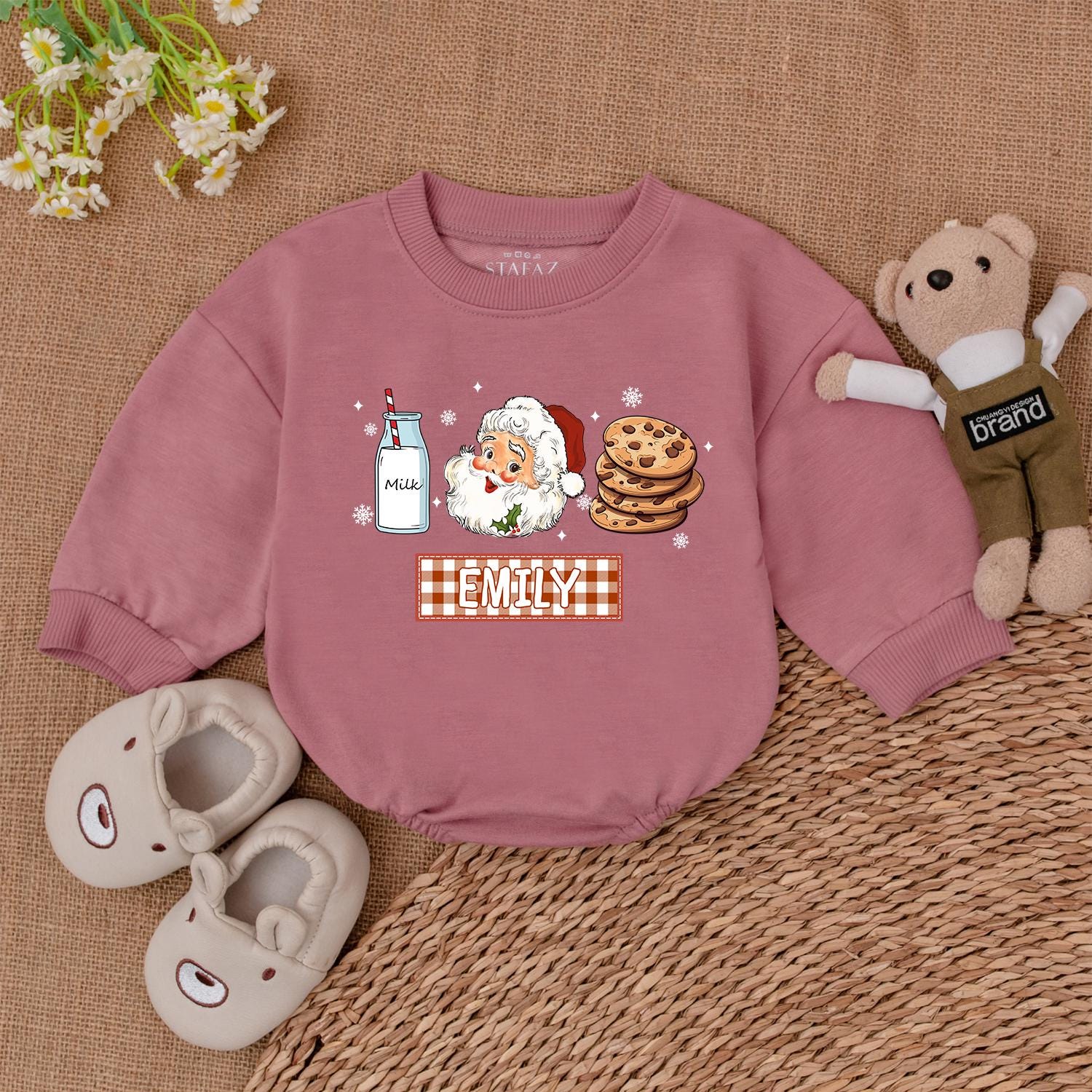 Retro Santa Baby Romper: Unique Xmas & Baby Shower Gift
