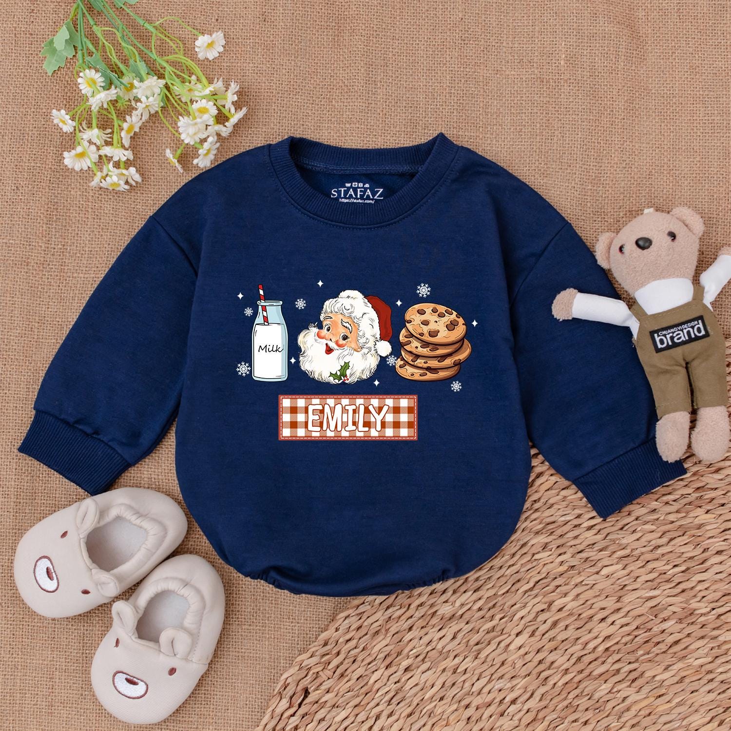 Retro Santa Baby Romper: Unique Xmas & Baby Shower Gift