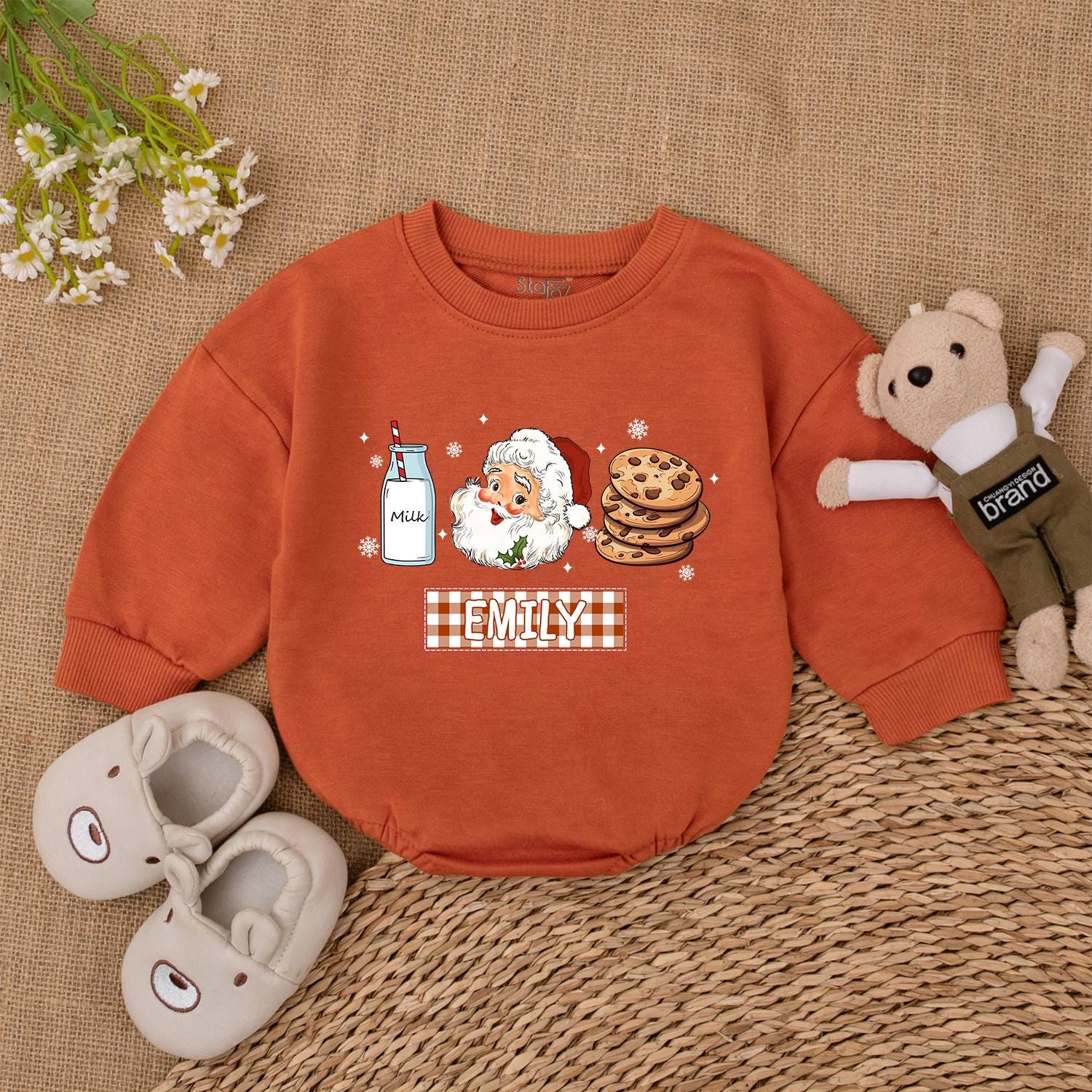 Retro Santa Baby Romper: Unique Xmas & Baby Shower Gift