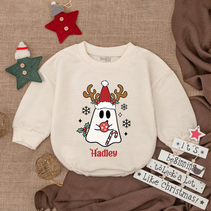 Reindeer Christmas Baby Romper: Cozy Newborn Holiday Outfit