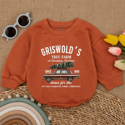 First Christmas Retro Baby Romper, Holiday Bodysuit for Newborns