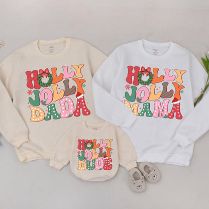 Festive Family Christmas Sweatshirts: Holly Jolly & Mommy and Me  