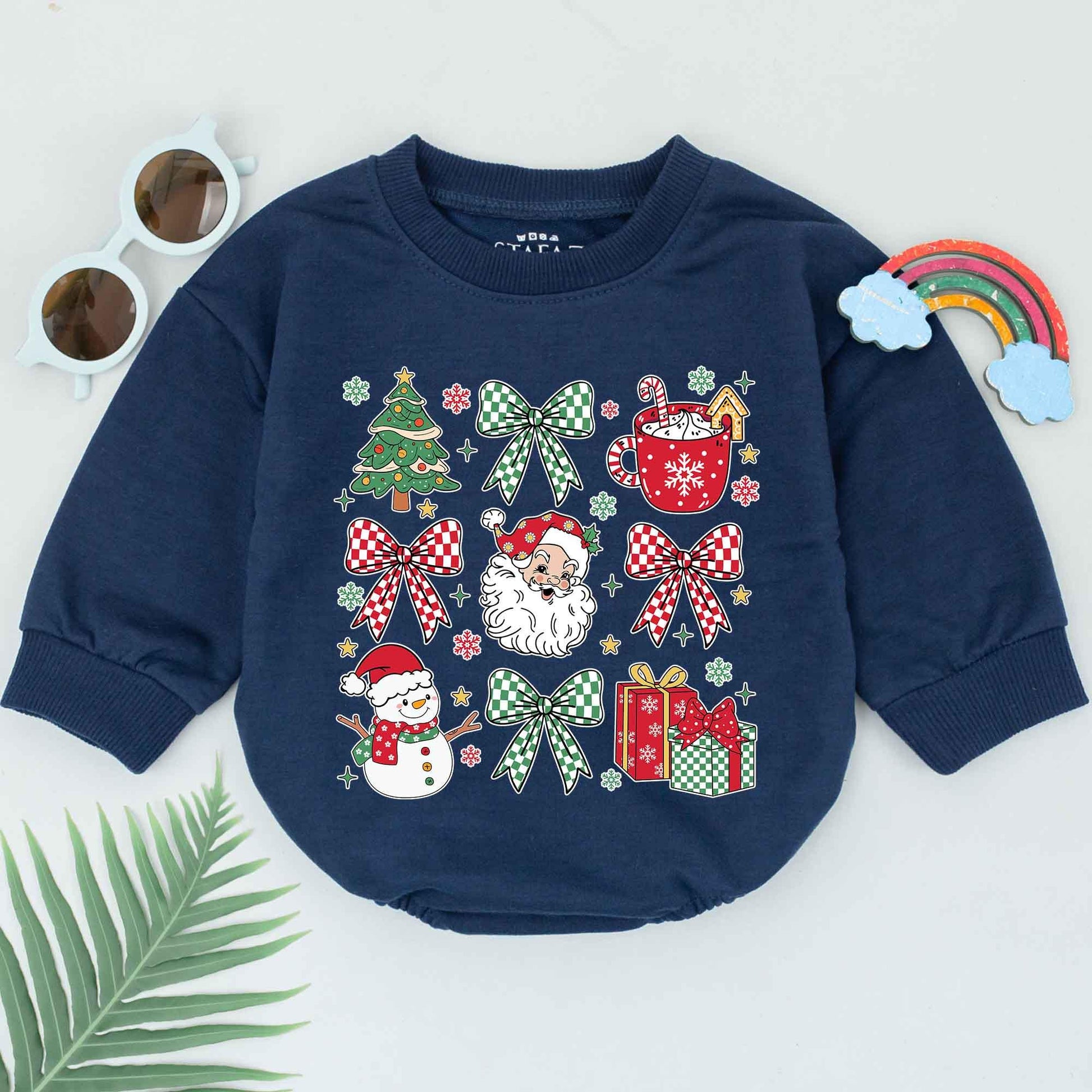 First Christmas Baby Romper - Santa Outfit for Newborn Girls