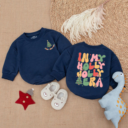 Festive Baby Christmas Romper and Sweatshirt Set for Newborns