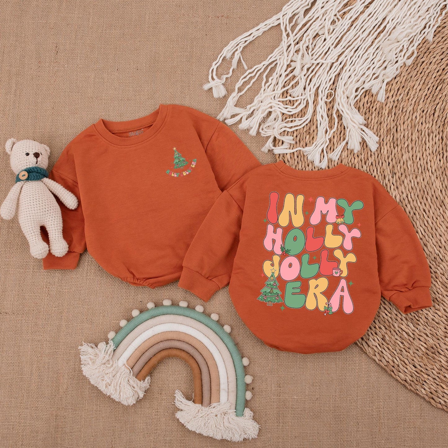 Festive Baby Christmas Romper and Sweatshirt Set for Newborns