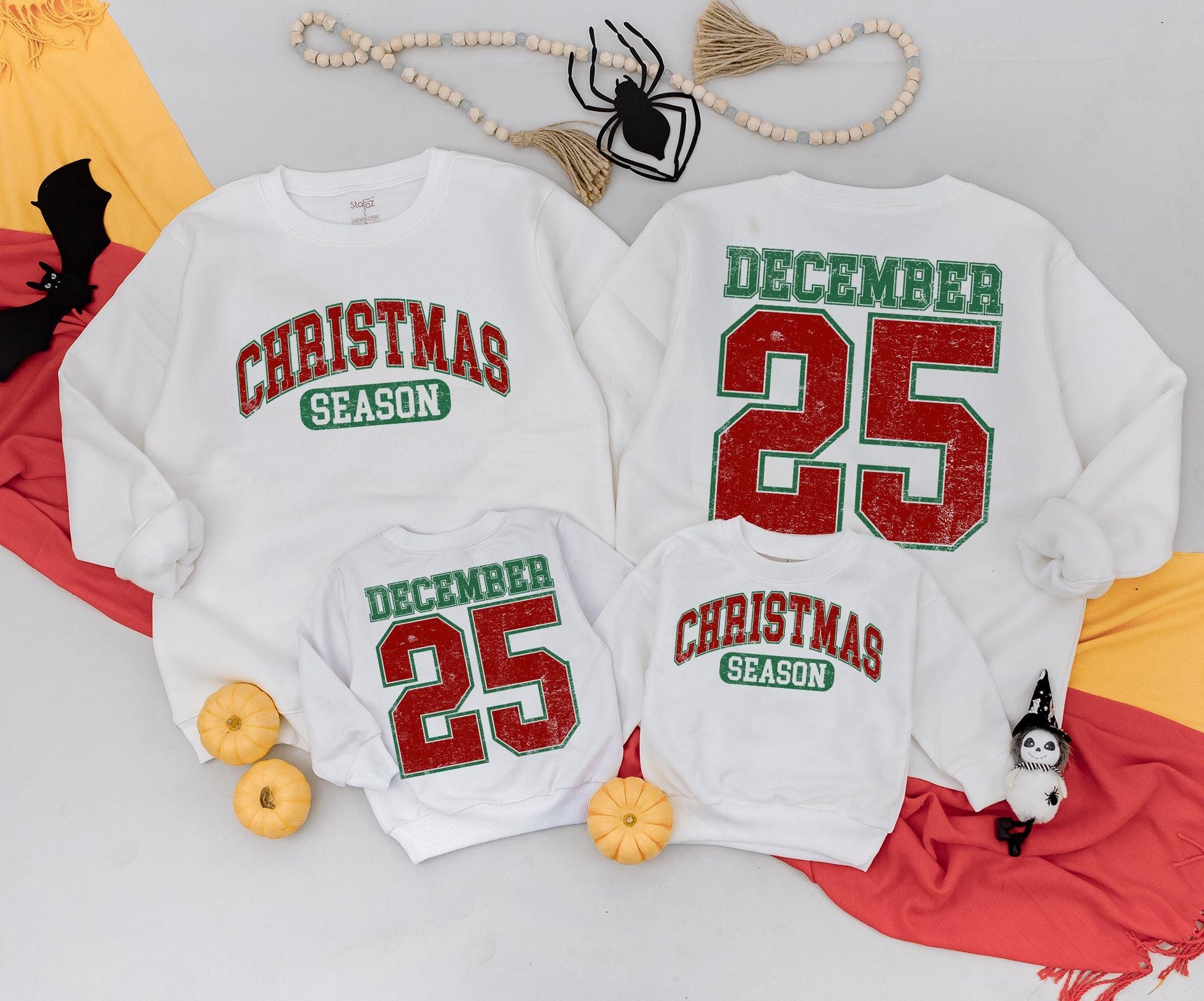 Vintage Distressed December 25 Sweatshirt Two Sided Toddler Baby Romper Christmas Holiday Outfit Cute Newborn Gift Red Green Design