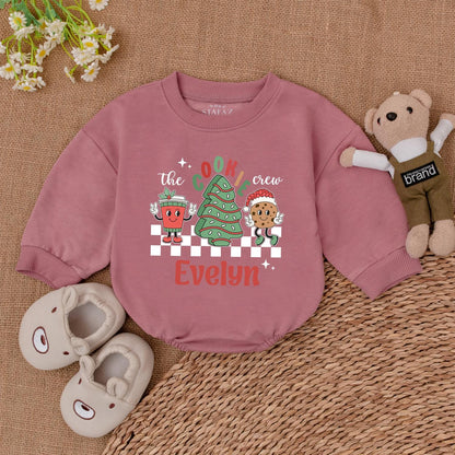 Retro Santa Baby Christmas Bodysuit, Personalized Holiday Romper