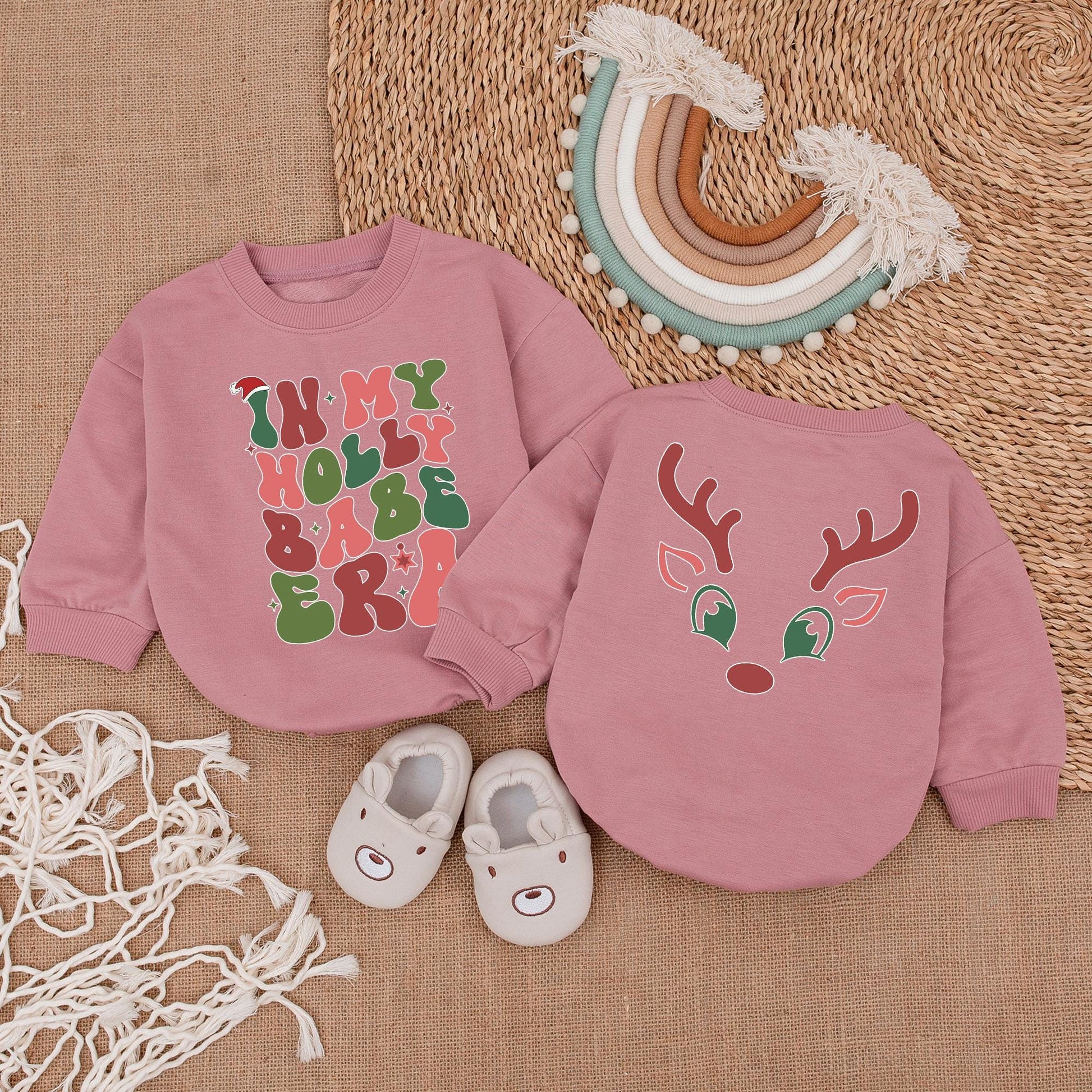 Holly Babe Christmas Romper & Sweatshirt: Cozy Holiday Baby Outfit