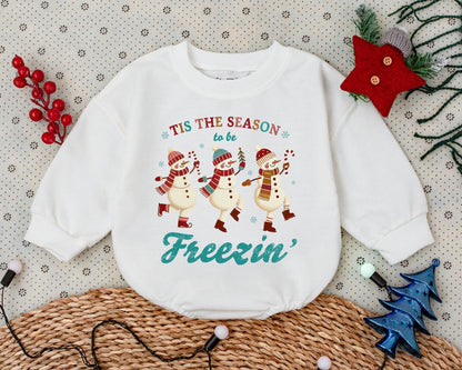 Vintage Christmas Romper: Cute Toddler Sweatshirt & Baby Outfit