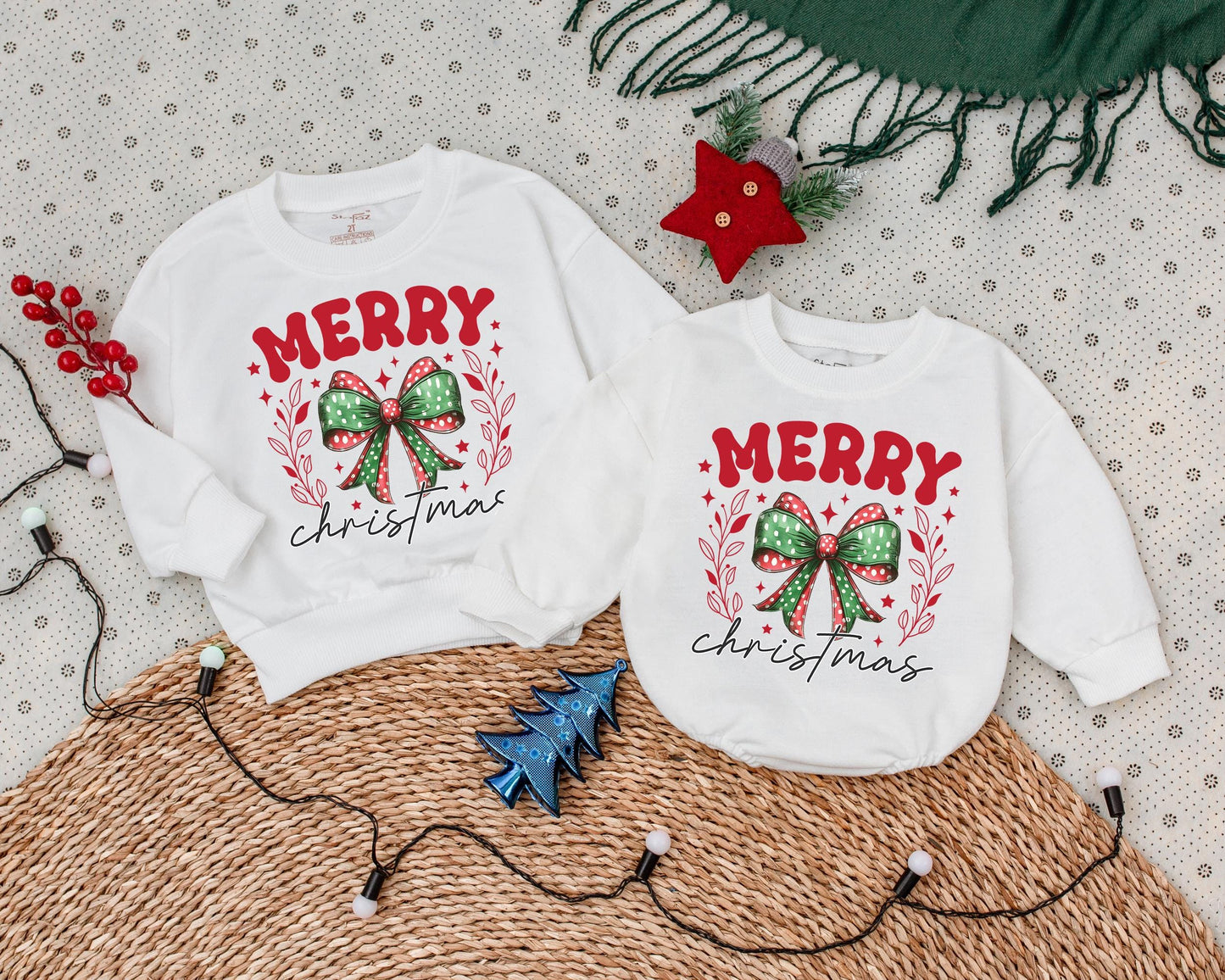 Vintage Merry Christmas Bubble Romper - First Christmas Outfit