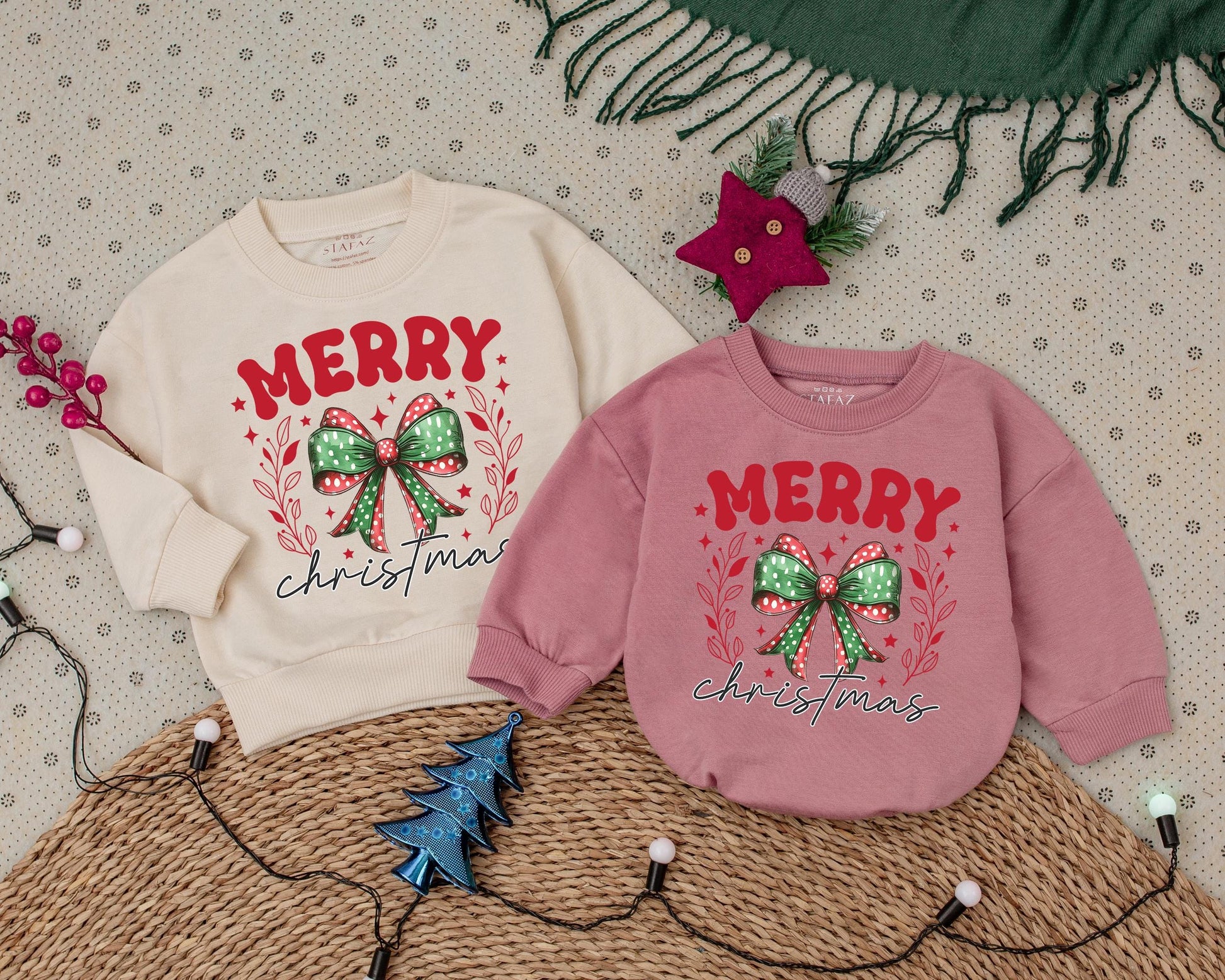 Vintage Merry Christmas Bubble Romper - First Christmas Outfit