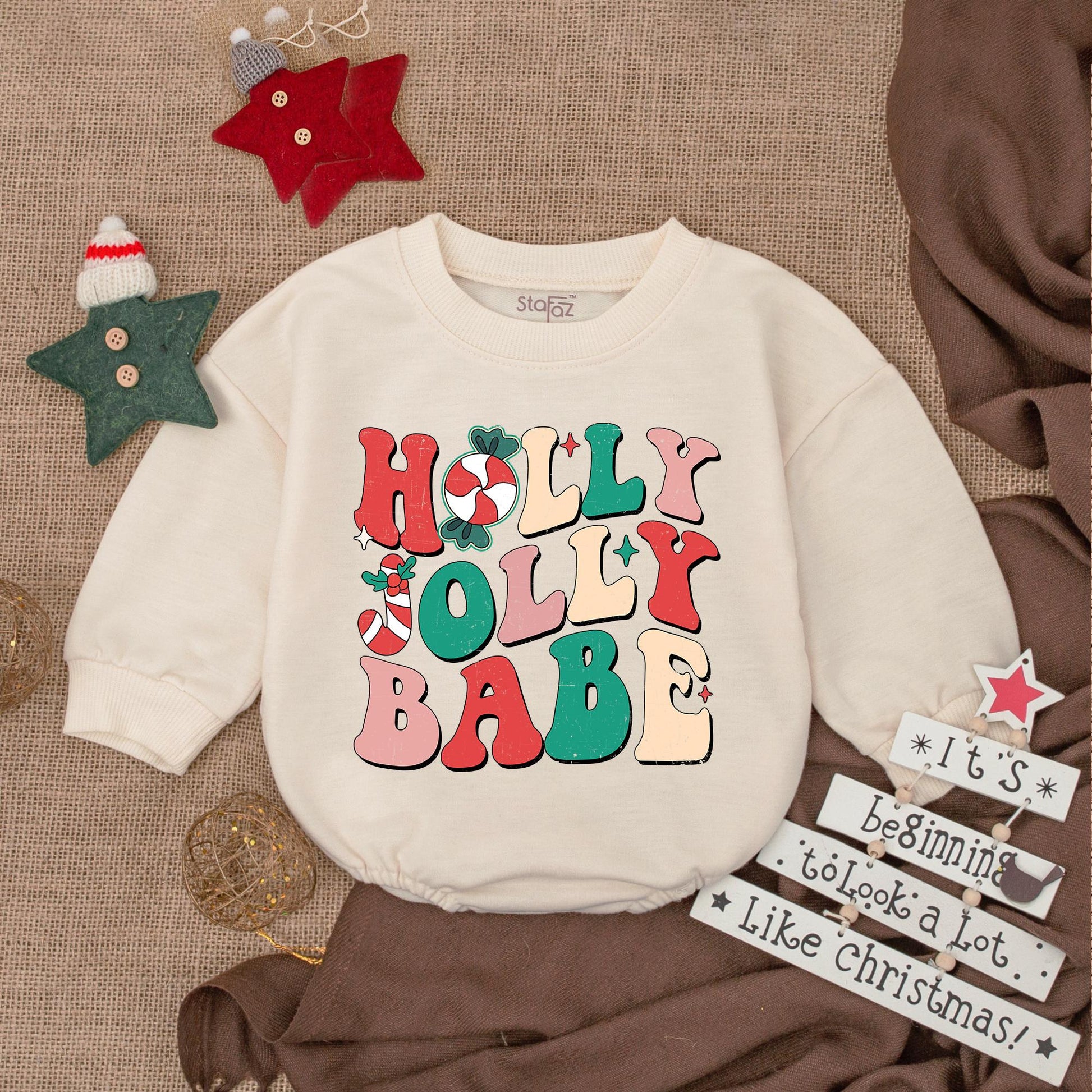 Festive Baby Romper Set: Cozy Christmas Outfit for Newborns
