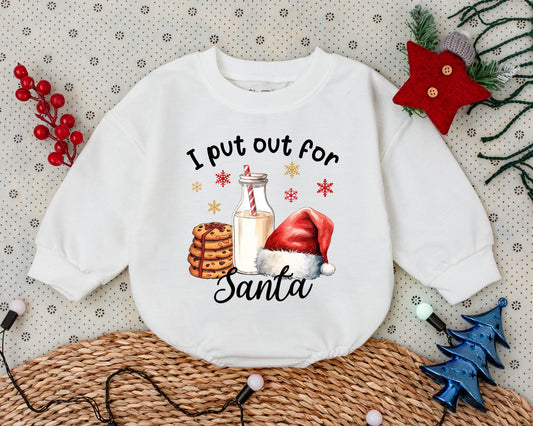 Santa's Baby Romper: Vintage Christmas Toddler Outfit & Gift Set
