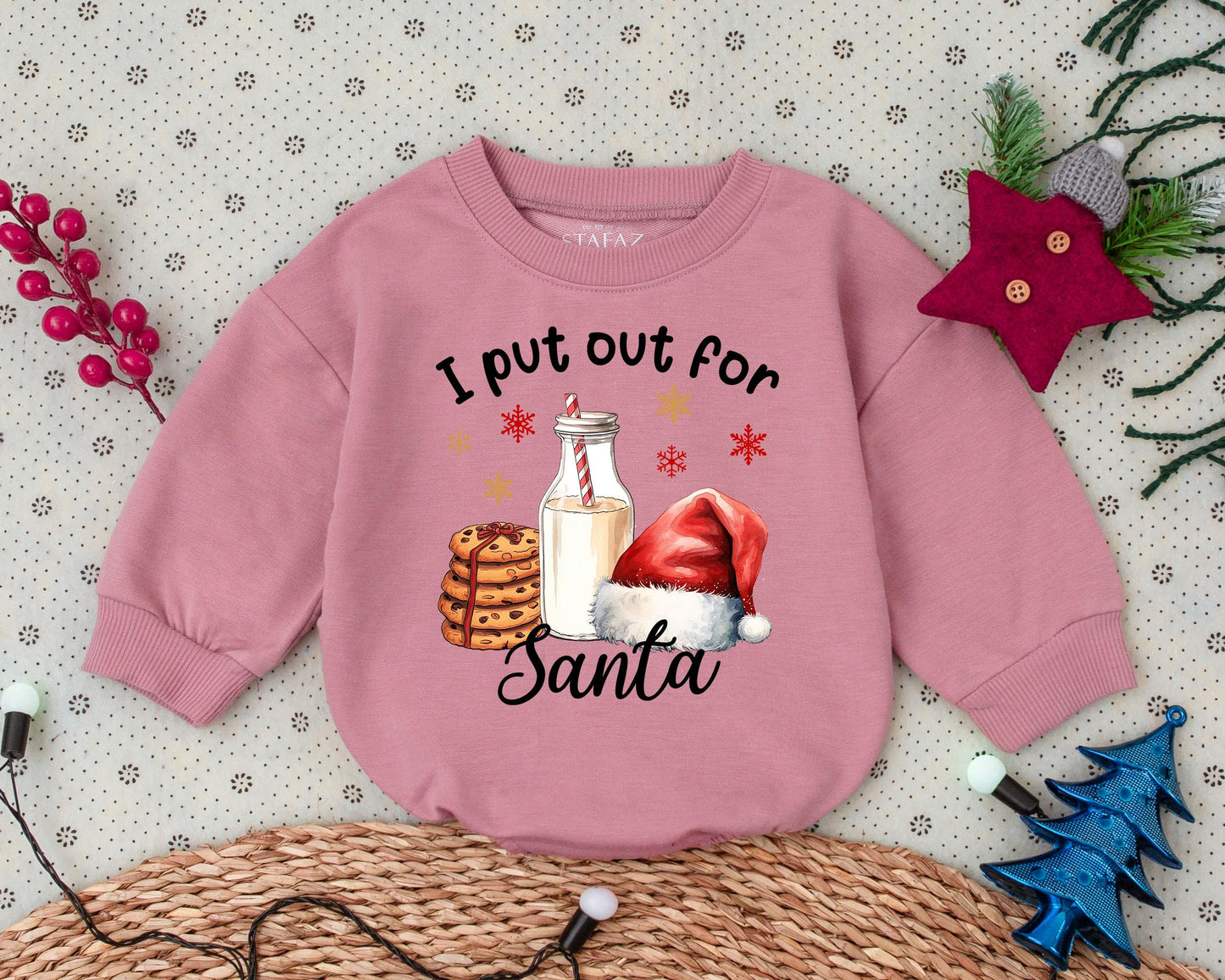 Santa's Baby Romper: Vintage Christmas Toddler Outfit & Gift Set