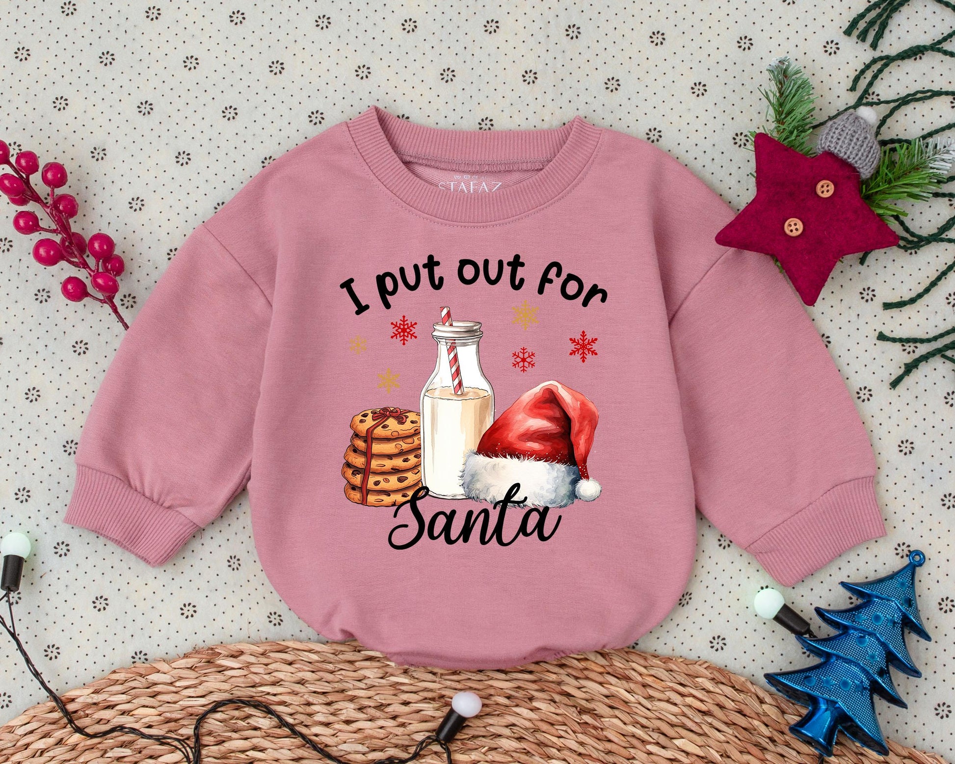 Santa's Baby Romper: Vintage Christmas Toddler Outfit & Gift Set