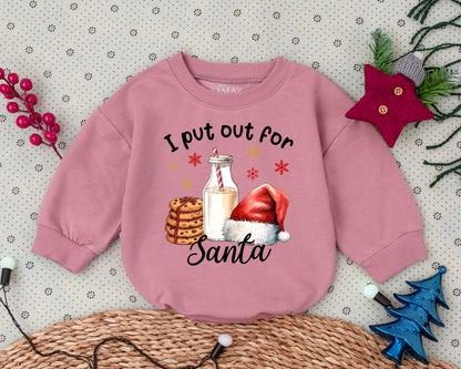 Santa's Baby Romper: Vintage Christmas Toddler Outfit & Gift Set