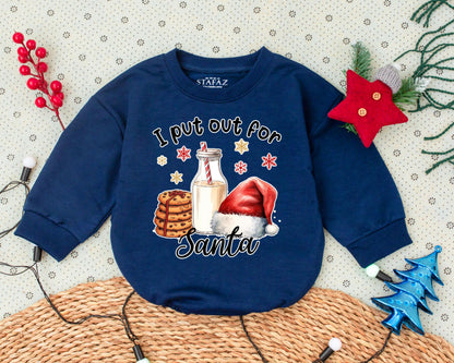 Santa's Baby Romper: Vintage Christmas Toddler Outfit & Gift Set