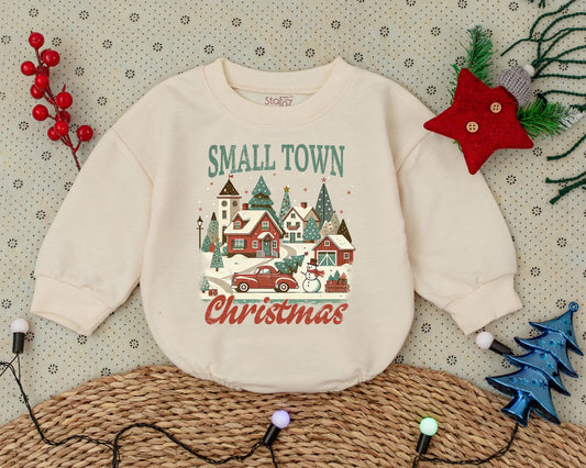 Vintage Christmas Bubble Romper - Baby's First Holiday Outfit  