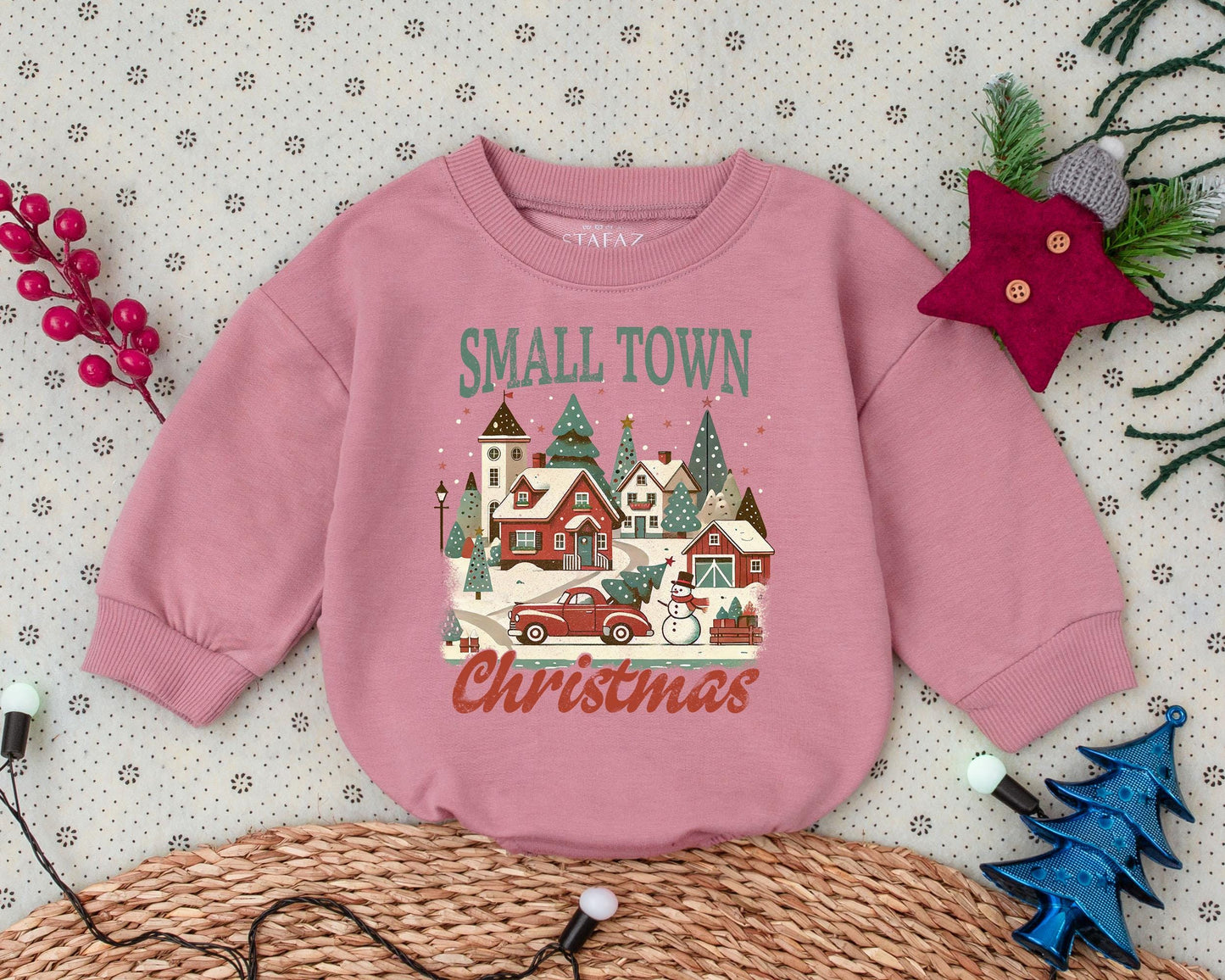 Vintage Christmas Bubble Romper - Baby's First Holiday Outfit  