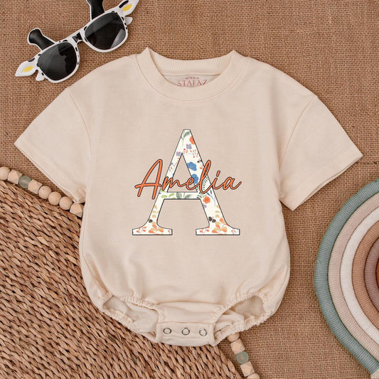 Custom Baby Romper - Personalized Name Outfit, Alphabet Baby Apparel  