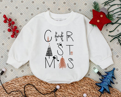 Vintage Boho Bubble Romper: First Christmas Baby & Toddler Outfit  