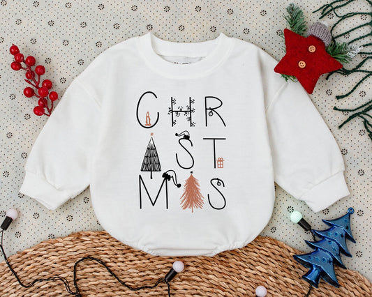 Vintage Boho Bubble Romper: First Christmas Baby & Toddler Outfit  