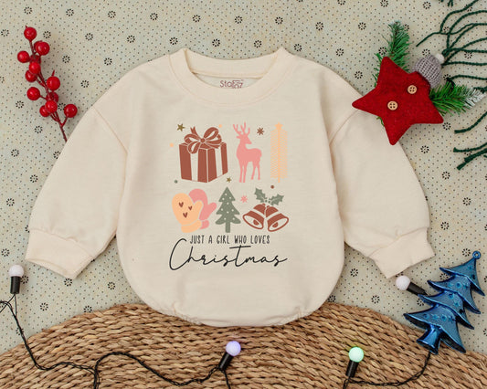 Girl's First Christmas Romper & Toddler Sweatshirt | Baby Gift  