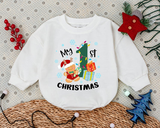 Retro Vintage Santa Romper - Infant First Christmas Outfit