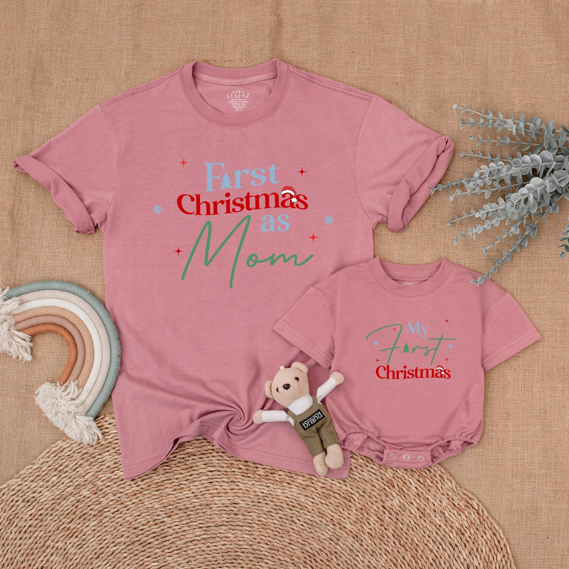 Matching Family Christmas Shirts: Mom, Baby & First Xmas Outfits