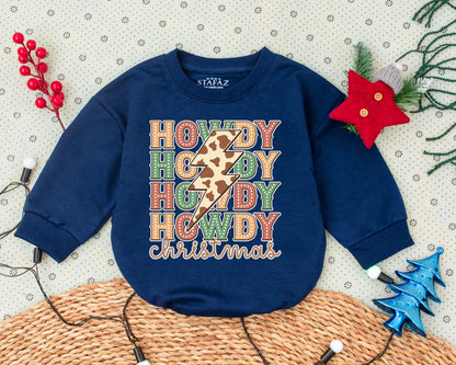 Cowboy Christmas Romper - Baby's First Western Holiday Outfit
