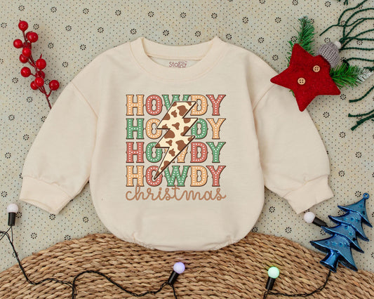 Cowboy Christmas Romper - Baby's First Western Holiday Outfit