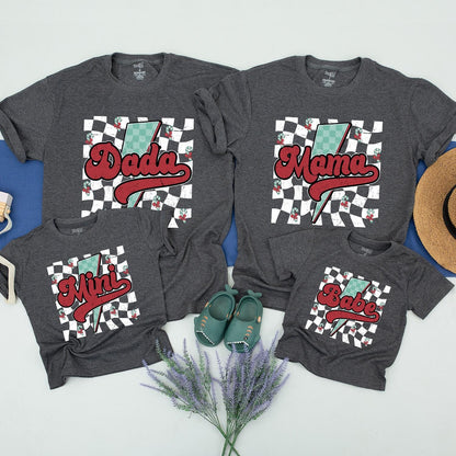 Mama Baby Matching Checkered Shirts for Family Christmas Outfits