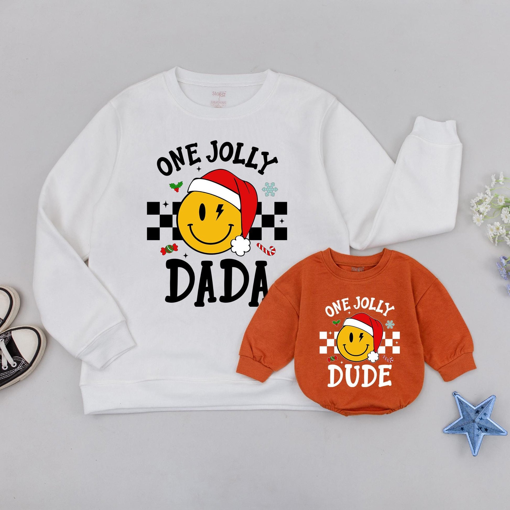Festive Family Christmas Sweaters, Matching Outfits, Holiday Rompers