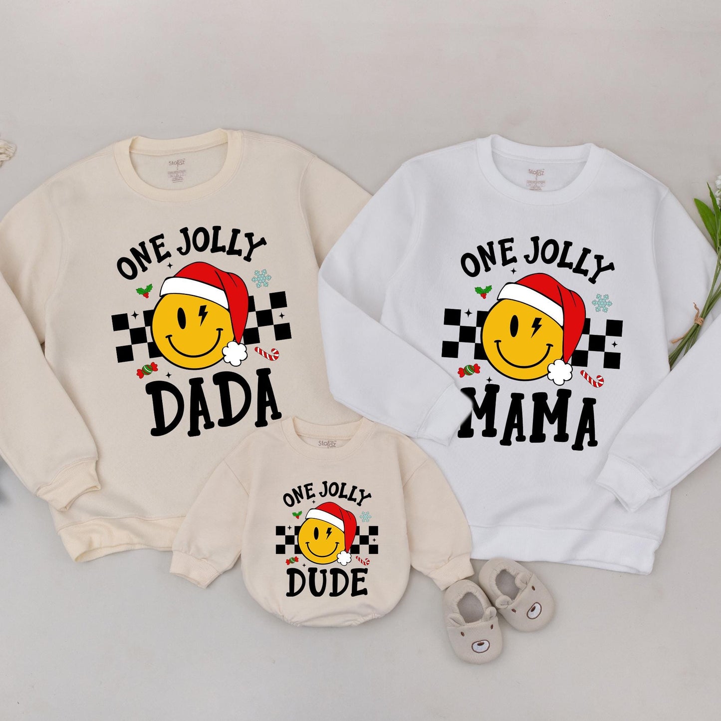 Festive Family Christmas Sweaters, Matching Outfits, Holiday Rompers