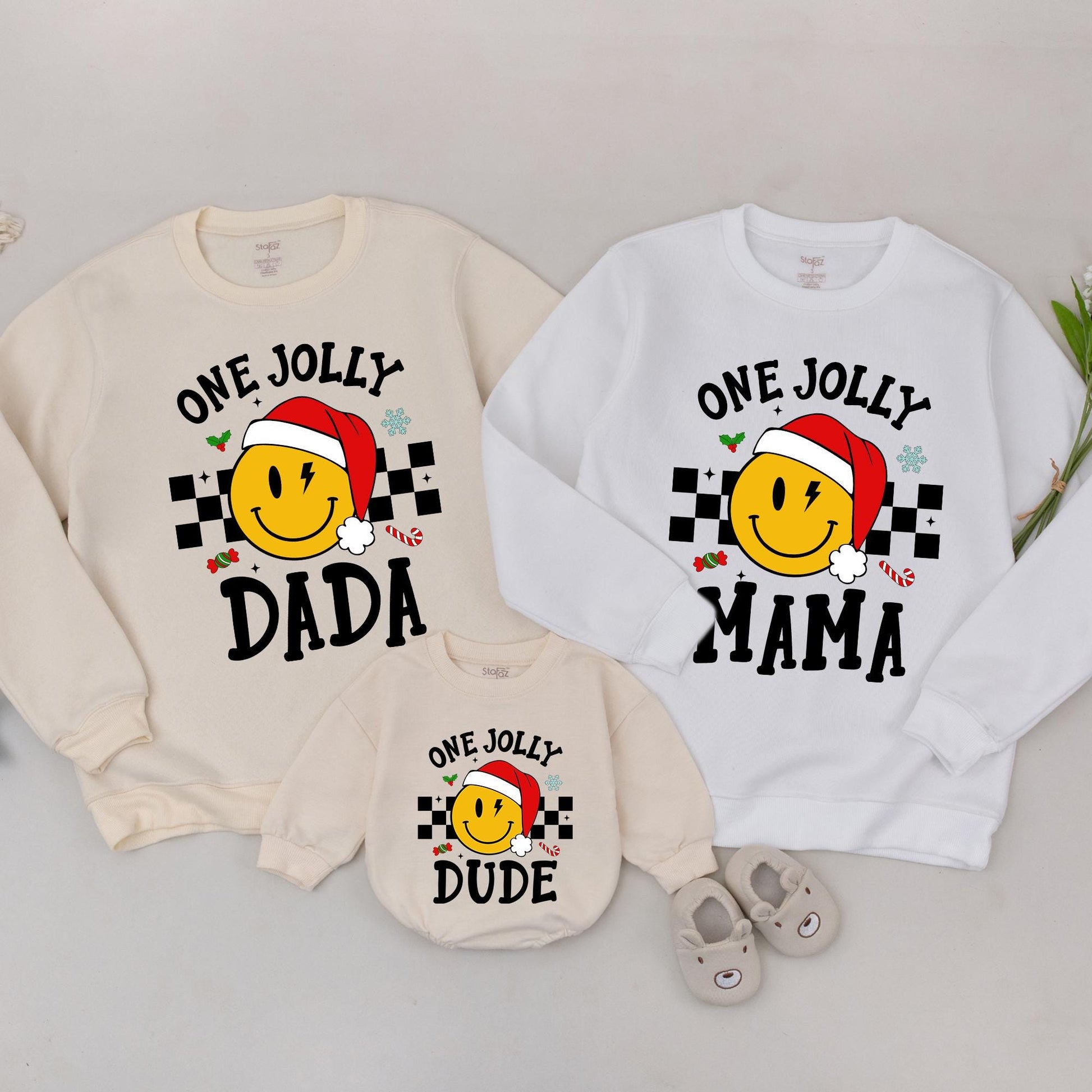 Festive Family Christmas Sweaters, Matching Outfits, Holiday Rompers