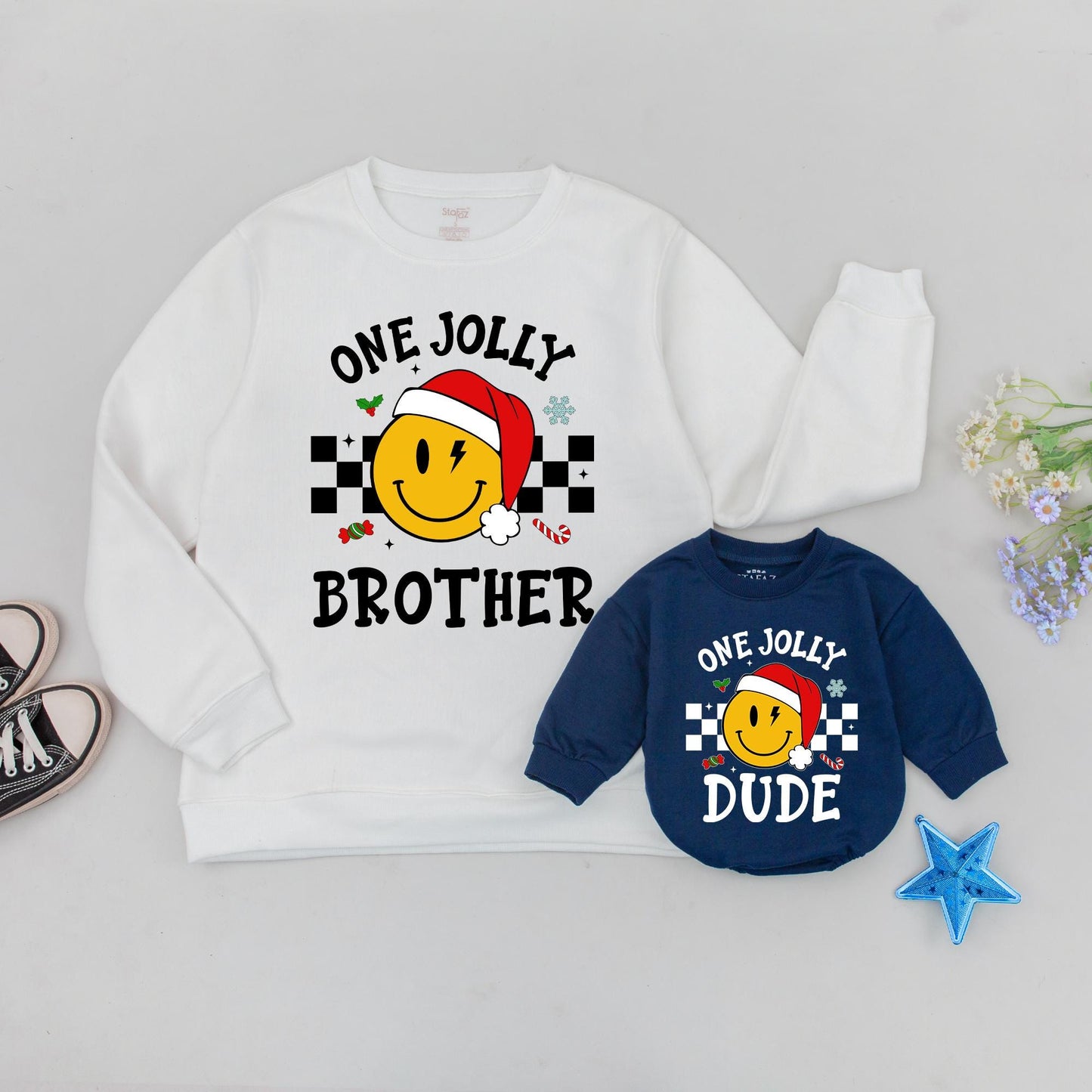 Festive Family Christmas Sweaters, Matching Outfits, Holiday Rompers