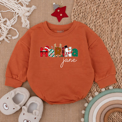 Personalized Baby Christmas Romper & Sweatshirt: Cozy Newborn Outfit