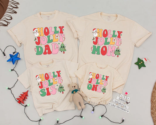 Personalized Vintage Christmas Shirts, Matching Family Holiday Outfits