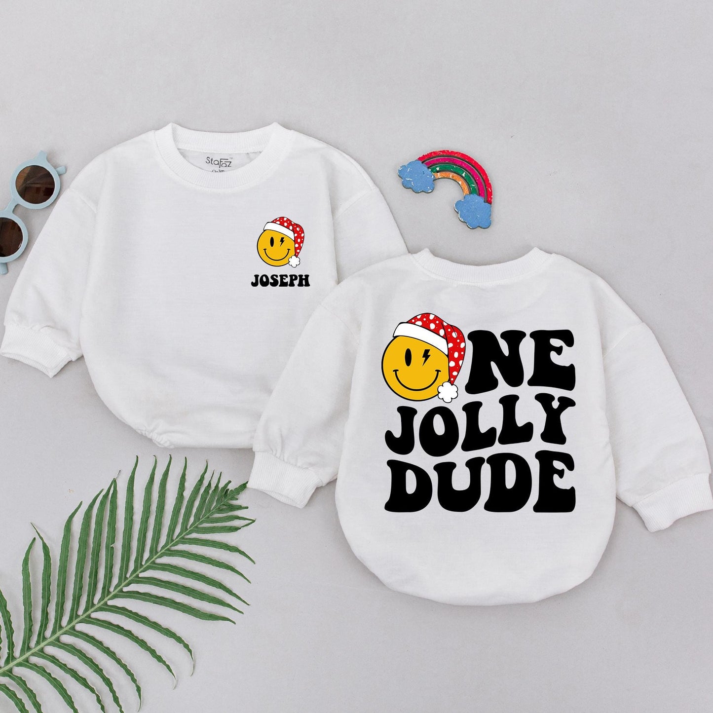 Custom 1st Christmas Romper - Personalized Baby Shower Gift Outfit