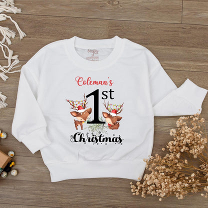 Baby's 1st Christmas Romper Outfit | Cute Reindeer & Santa Bodysuit