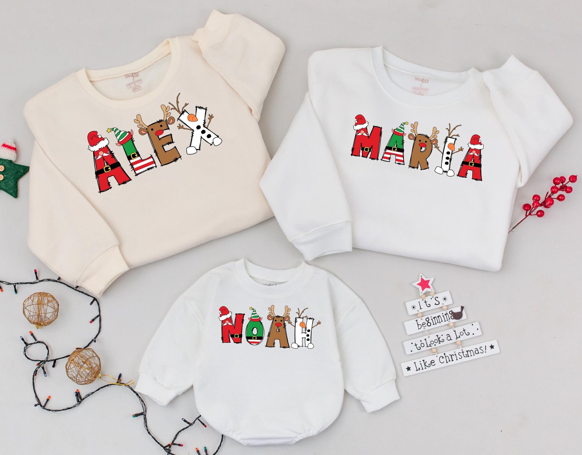 Matching Family Christmas Sweatshirt - Personalized Holiday Outfit  
