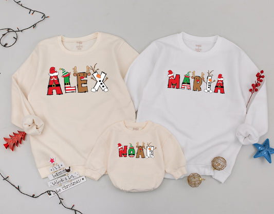 Matching Family Christmas Sweatshirt - Personalized Holiday Outfit  