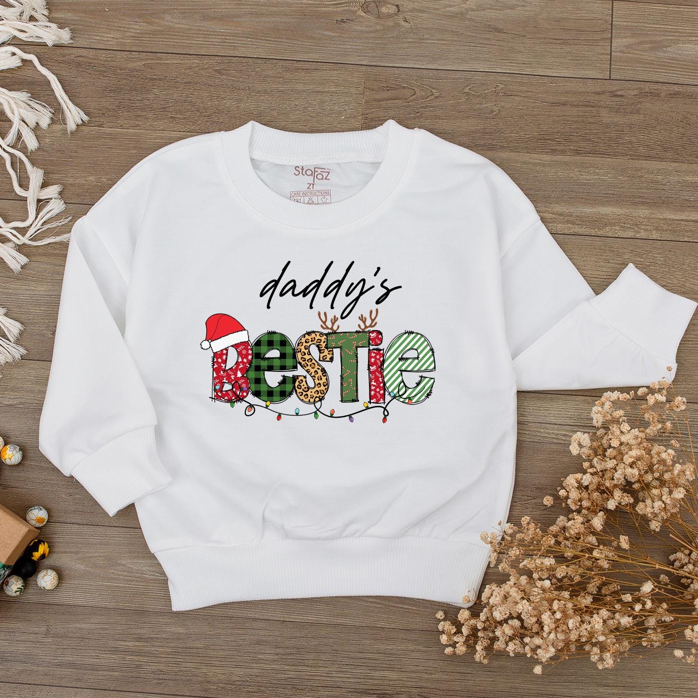 Daddy's Bestie Xmas Romper - Cute 1st Christmas Baby Outfit