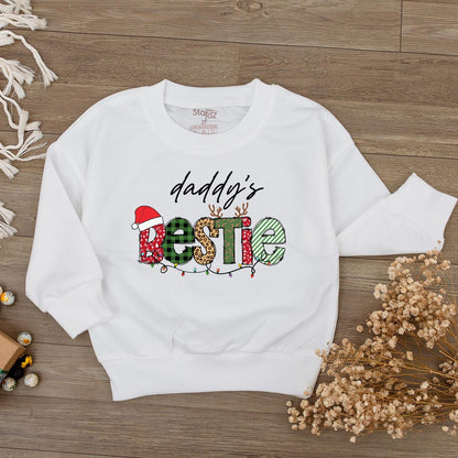 Daddy's Bestie Xmas Romper - Cute 1st Christmas Baby Outfit